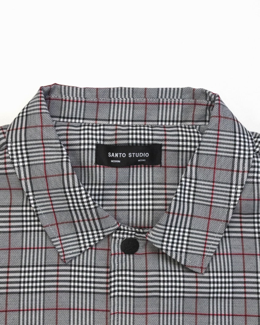 Plaid Button Up Shirt Jacket - Bear Degidio Edition - Image 3