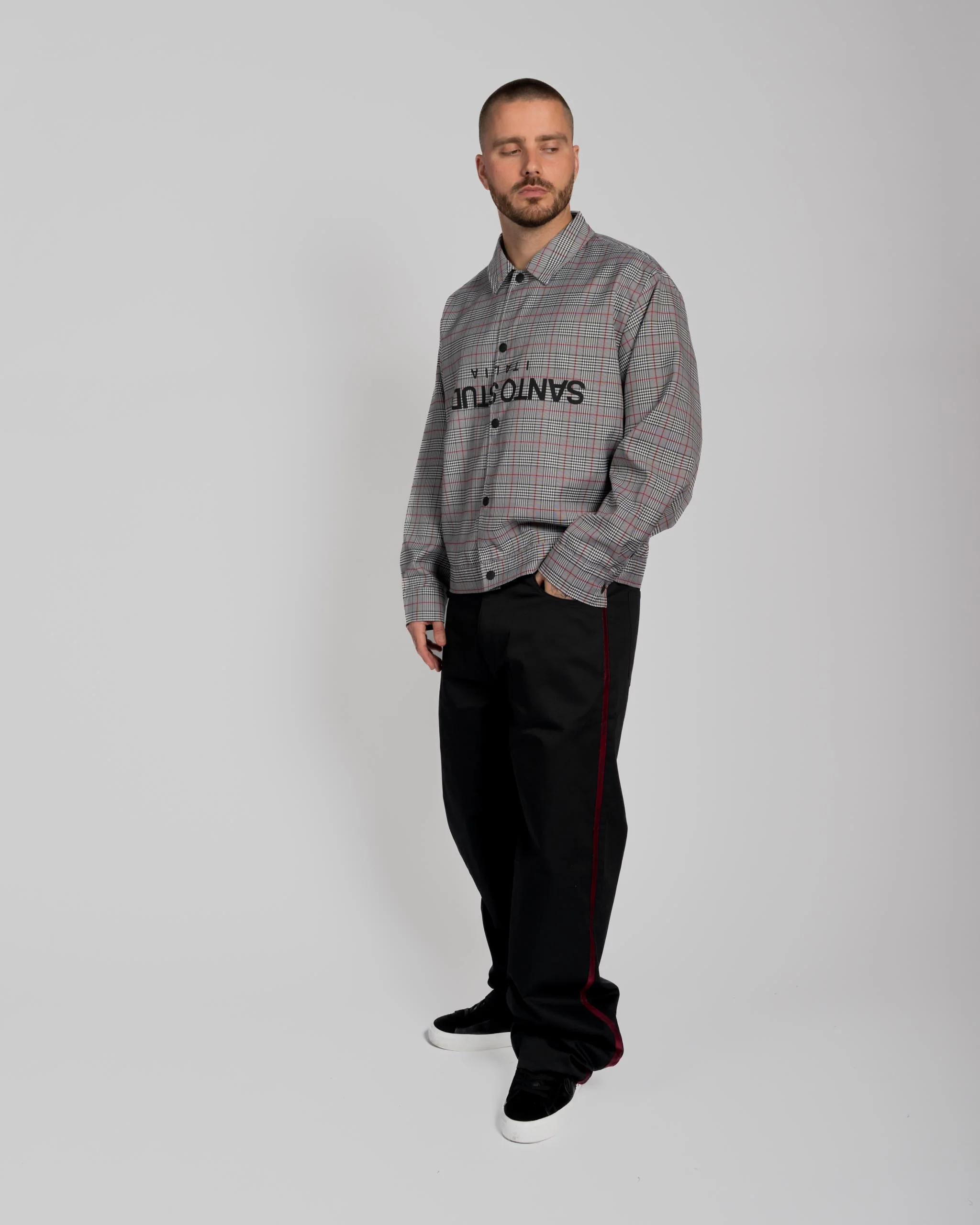 Plaid Button Up Shirt Jacket - Bear Degidio Edition - Image 7