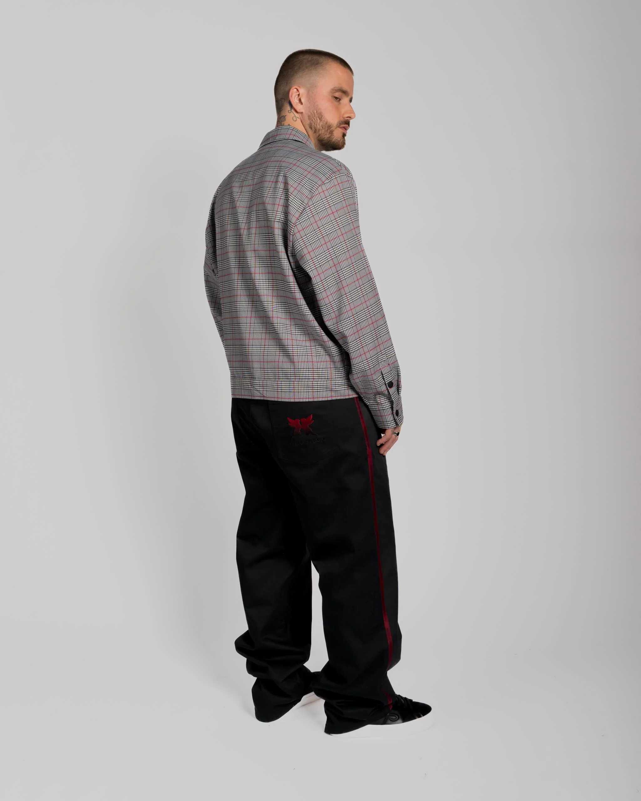 Plaid Button Up Shirt Jacket - Bear Degidio Edition - Image 9
