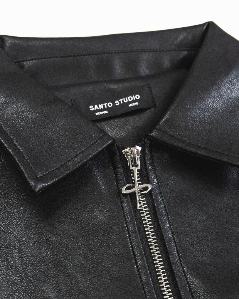 Santo Studio Vegan Leather Jacket - Image 6