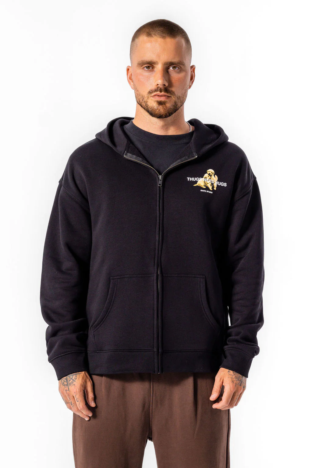Thugs Need Hugs Fleece Zip Hoodie - Image 4